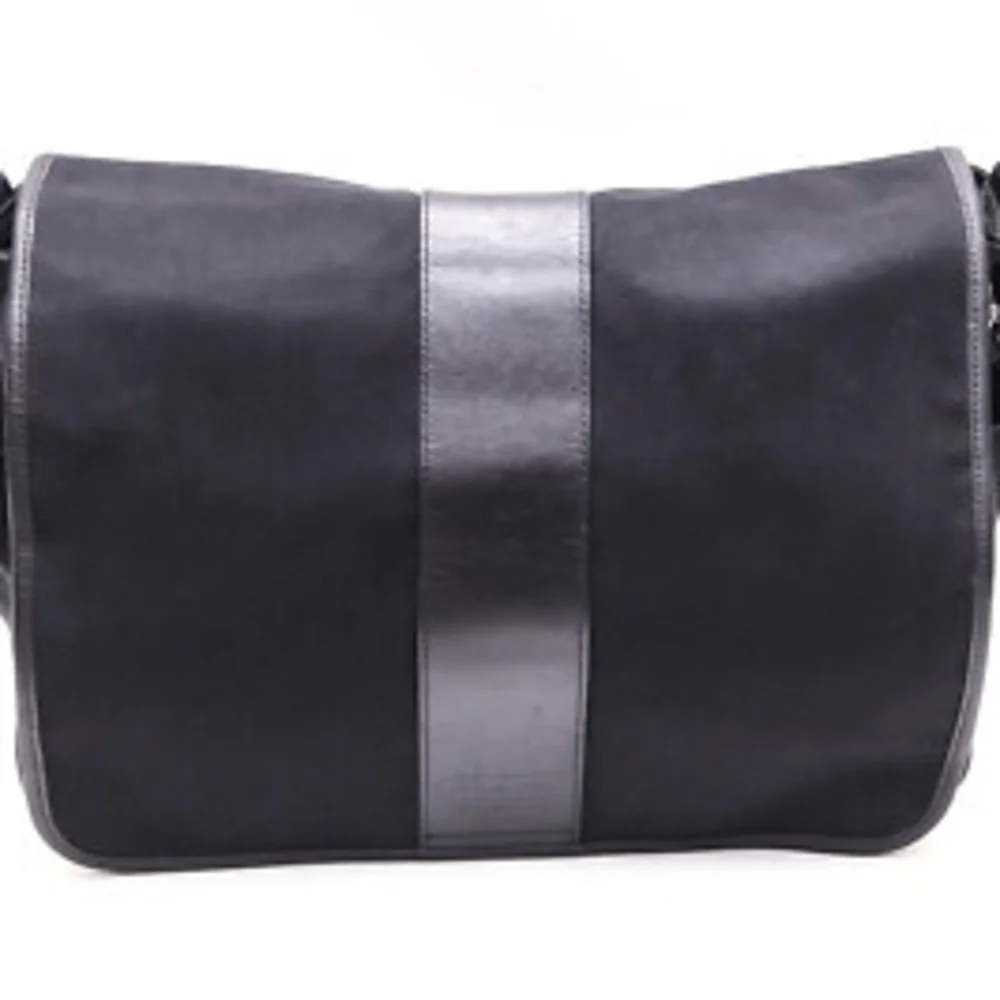 Coach Black Messenger Bag with Leather Accents
